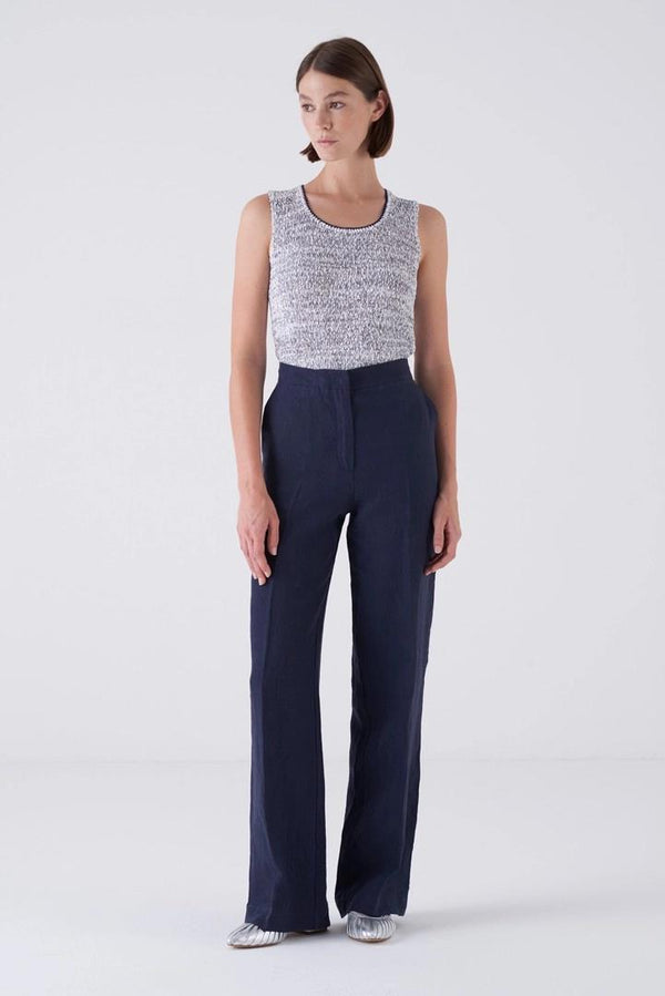 AMINA RUBINACCI NEMO H LINEN TROUSERS