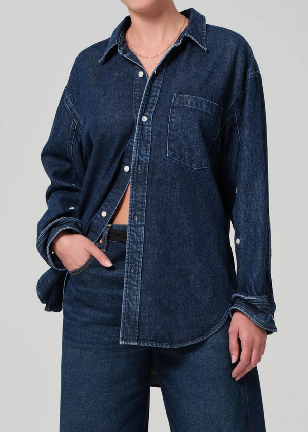 CITIZENS OF HUMANITY KAYLA DENIM SHIRT IN ARTESIA