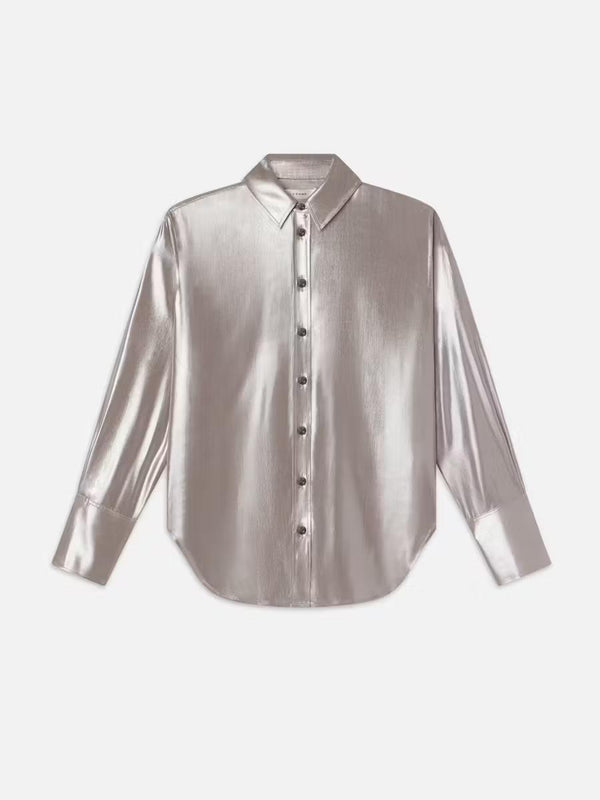 FRAME THE STANDARD SHIRT IN SILVER