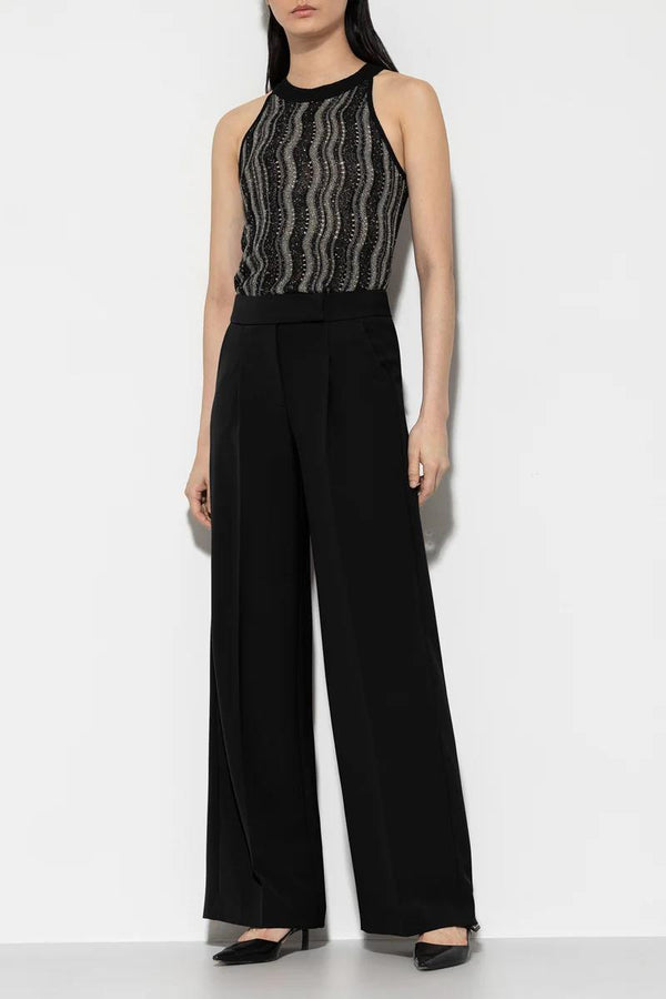 LUISA CERANO WIDE LEG TROUSERS WITH PLEATS