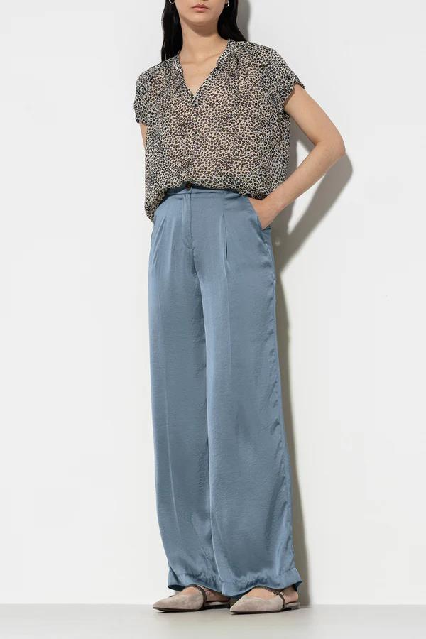 LUISA CERANO WIDE LEG TROUSERS WITH PLEATS