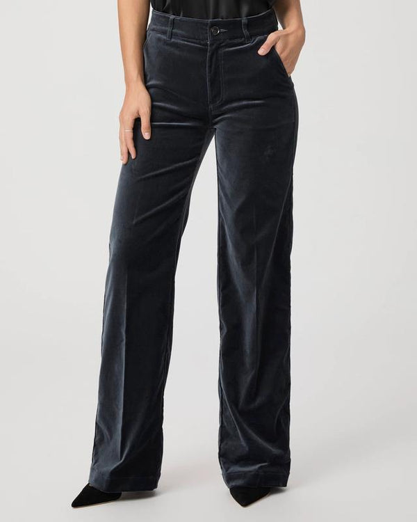 PAIGE DENIM SASHA VELVET WIDE LEG TROUSERS