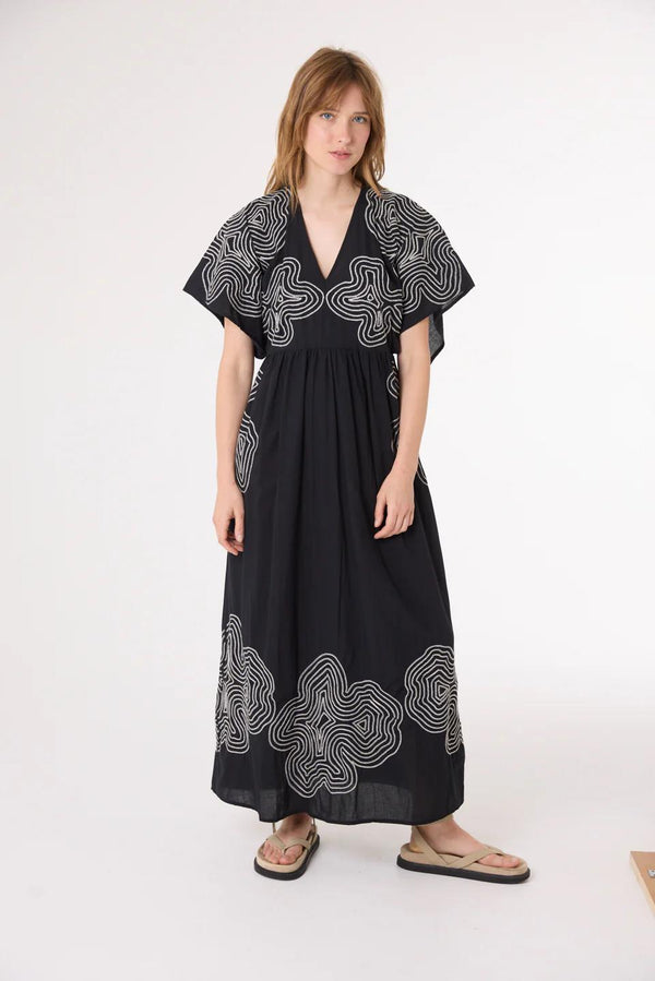 SACRE COEUR ALBA DUNE EMBROIDERED DRESS