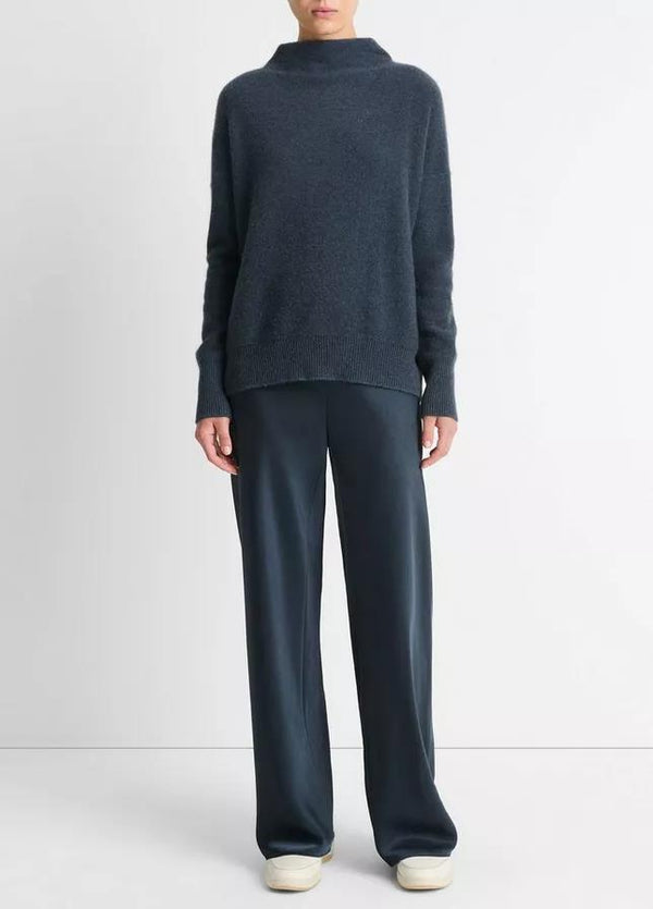 VINCE BOILED CASHMERE FUNNEL NECK JUMPER