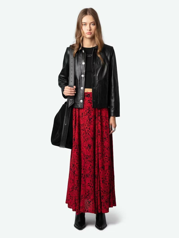 ZADIG & VOLTAIRE JOYO RED MAXI SKIRT