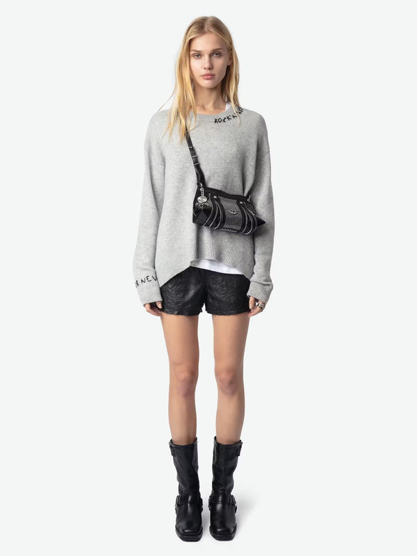 ZADIG & VOLTAIRE MARKUS CASHMERE GREY JUMPER