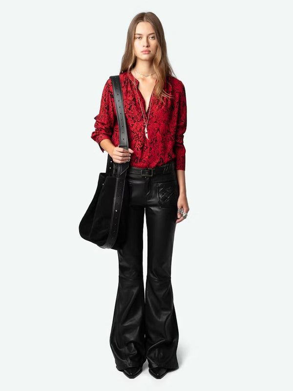 ZADIG & VOLTAIRE TINK CRIMSON BLOUSE